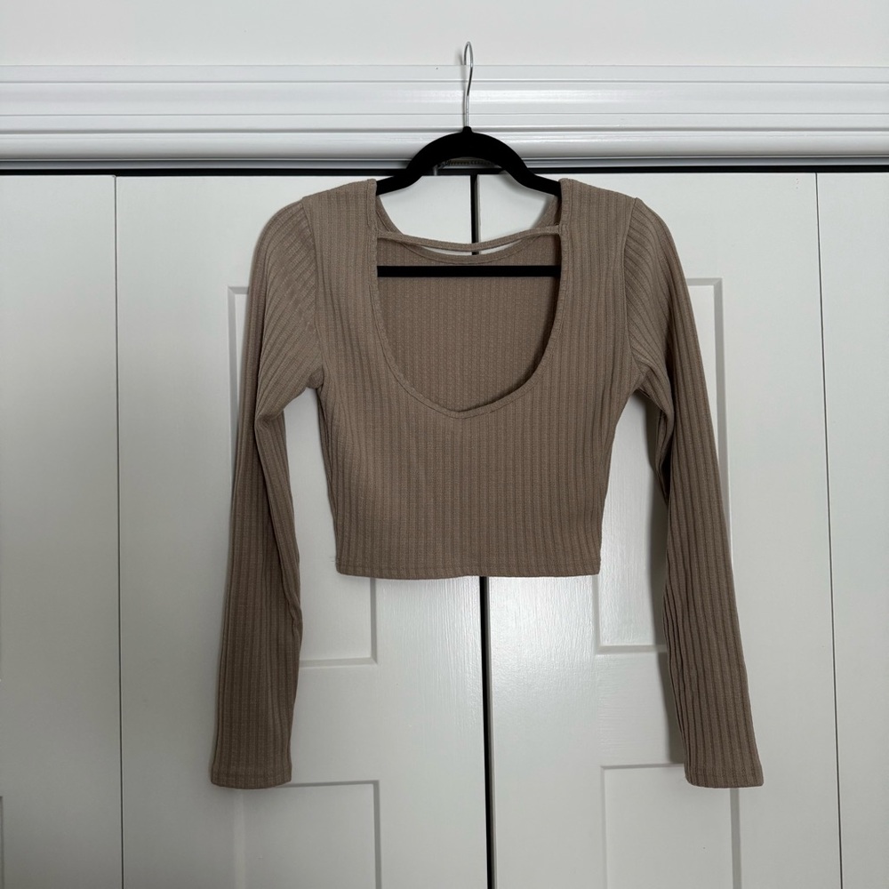 Beige Ribbed Shirt & Pant Set - Picture 6 of 7